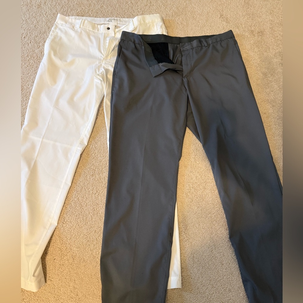 2 pairs of men’s Nike golf pants- Charcoal and White